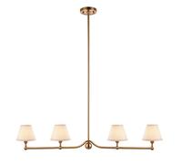Loops Elegant Vintage Brushed Brass Ceiling Pendant Light With White Shades