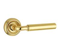 Loops Elise Polished Brass Door Handle On Rose - Modern Design - Interior Handle