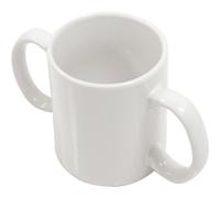 Loops Ergonomic Dual Handled Ceramic Mug For Easy Drinking - Safe For Dishwasher And Microwave