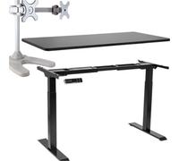Loops Ergonomic Electric Height Adjustable Standing Desk With Dual Monitor Stand For Enhanced Workspace