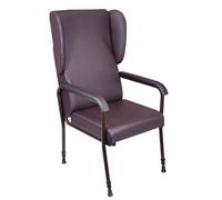 Loops Ergonomic Height Adjustable High Back Lounge Chair With Brown Upholstery