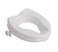 Loops Ergonomic Raised White Plastic Toilet Seat - 2 Inch Height For Easy Installation And Comfort