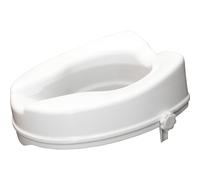 Loops Ergonomic Raised White Plastic Toilet Seat - 4 Inch Height - Easy Install Loops White