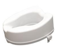 Loops Ergonomic Raised White Plastic Toilet Seat - 6 Inch Height - Easy Install Loops White