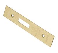Loops Euro Cylinder Deadlock Forend Strike & Fixing Pack - Brass Pvd Square 150X30mm