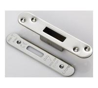 Loops Euro Cylinder Deadlock Forend Strike & Fixing Pack Bright Steel Radius 150X30mm