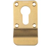 Loops Euro Profile Cylinder Latch Pull Handle 78mm X 44mm Satin Brass Door Finger
