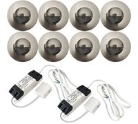 Loops Eyelid LED Plinth Light Kit 8x Round Spotlight Kitchen Bathroom Floor Kick Panel Loops Multicolor