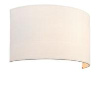 Loops Fabric LED Wall Light Vintage White Semi Circle Linen Shade Sleek Lamp Fitting Loops White