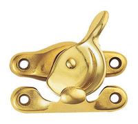 Loops Fitch Pattern Sash Window Fastener 49mm Fixing Centres Polished Brass in Metallics Loops Metallics