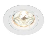 Loops Fixed Round Recess Ceiling Down Light Gloss White 80mm Flush GU10 Lamp Fitting Loops White