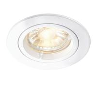Loops Fixed Round Recess Ceiling Down Light White 80mm Flush GU10 Lamp Holder Fitting Loops White