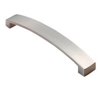 Loops Flat Curved Bow Pull Handle 172 X 25mm 160mm Fixing Centres Satin Nickel