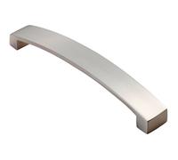 Loops Flat Curved Bow Pull Handle 238 x 25mm 224mm Fixing Centres Satin Nickel in Metallics Loops Metallics