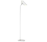 Loops Floor Lamp Fixed Stem Tubular Spotlight Shade White Aged Brass LED E27 8W Loops White
