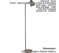 Loops Floor Lamp Light Matt Antique Brass & Matt Black 10W LED E27 Standing Loops Black