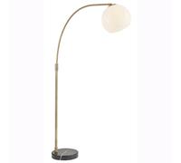 Loops Floor Lamp Light - Matt Antique Brass & Opal Glass - 40W E27 - Complete Lamp in Clear Loops Clear