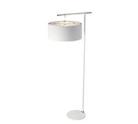 Loops Floor Lamp Shade Silver Metallic Lining White/Polished Nickel LED E27 60W in Metallics Loops Metallics