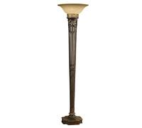Loops Floor Lamp Torchiere Design Amber Glass Upligher Shade Firenze Gold LED E27 100W in Clear Loops Clear