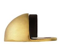 Loops Floor mounted Oval Doorstop 44 x 22mm Polished Brass Half Moon Stopper in Metallics Loops Metallics