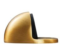 Loops Floor mounted Oval Doorstop 44 x 22mm Satin Brass Half Moon Stopper in Metallics Loops Metallics