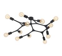 Loops Flush 12 Bulb Ceiling Light Colour Black Arms & Lamp Holders Bulb E27 12x60W Loops Black