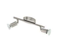 Loops Flush 2 Spot Ceiling Light Colour Satin Nickel Steel Bulb GU10 2x3W Included in Metallics Loops Metallics