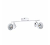 Loops Flush 2 Spot Ceiling Light Colour White Steel Bulb GU10 2x3.3W Included Loops White