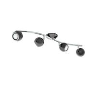 Loops Flush 4 Spots Ceiling Light Colour Nickel Chrome Plated Steel Bulb GU10 4x3W in Metallics Loops Metallics