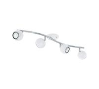 Loops Flush 4 Spots Ceiling Light Colour White Chrome Shade Bulb GU10 4x3W Incl Loops White