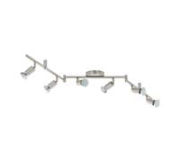 Loops Flush 6 Spot Ceiling Light Colour Satin Nickel Shade Bulb GU10 6x3W Included in Metallics Loops Metallics
