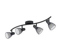 Flush Ceiling 4 Spot Light Colour Black Wave Bracket Mesh Look Shade E14 4x40W