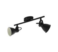 Loops Flush Ceiling Light 2 Spots Colour Black Steel Bulb GU10 2x3.3W Included Loops Black