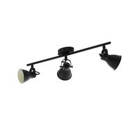 Loops Flush Ceiling Light 3 Spots Colour Black Shade Bulb GU10 3x3.3W Included Loops Black