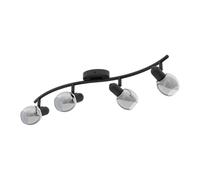 Loops Flush Ceiling Light Black Shade Black Transparent Glass Vaporized Bulb E14 4x28W Loops Black
