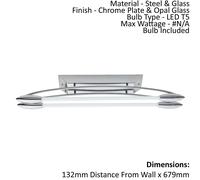 Loops Flush Ceiling Light - Chrome Plate & Opal Glass - 2 x 8W LED T5 - Bulb Included in Clear Loops Clear