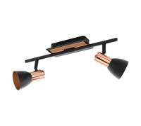Flush Ceiling Light Colour Black Copper Shade Bulb GU10 2x3.3W Included