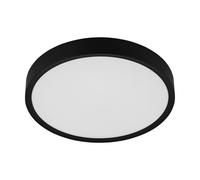 Loops Flush Ceiling Light Colour Black Shade White Plastic Bulb LED 33.5W Included Loops Black