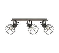Loops Flush Ceiling Light Colour Brown Silver Shade Silver Steel Bulb E27 3x40W in Metallics Loops Metallics