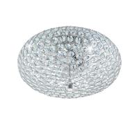Loops Flush Ceiling Light Colour Chrome Plated Shade Clear Crystal Bulb E27 2x60W Loops Multicolor
