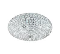 Loops Flush Ceiling Light Colour Chrome Plated Shade Clear Crystal Bulb E27 3x60W Loops Multicolor