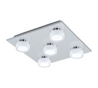 Loops Flush Ceiling Light Colour Chrome Shade Clear Satined Plastic Bulb LED 5x7.2W Loops Multicolor