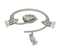 Loops Flush Ceiling Light Colour Satin Nickel Chrome Shade Bulb GU10 3x3W Included in Metallics Loops Metallics