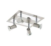 Loops Flush Ceiling Light Colour Satin Nickel Chrome Shade Bulb GU10 4x5W Included in Metallics Loops Metallics