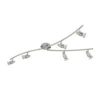 Loops Flush Ceiling Light Colour Satin Nickel Chrome Shade Bulb GU10 6x3W Included in Metallics Loops Metallics