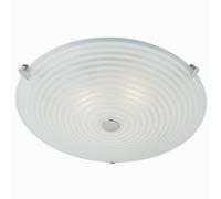 Loops Flush Ceiling Light Frosted/Clear Glass & Chrome Plate 2 x 40W E14 candle in Clear Loops Clear