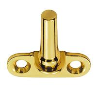 Loops Flush Fitting Cranked Window Casement Pin - 25mm Fixing Centres - Polished Brass | Victorian Design Casement Window Fitting - Window Casement Stay Fastener Arm - Casement Window Fixture