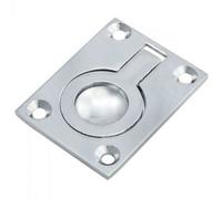 Loops Flush Ring Recessed Pull Handle 50 X 38mm 8mm Depth Polished Chrome Sliding Door