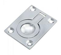 Loops Flush Ring Recessed Pull Handle 63 X 50mm 12mm Depth Polished Chrome Sliding