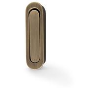 Loops Flush Sliding Pocket Door Pull Handle - Antique Brass 70mm x 19mm Radius Edge